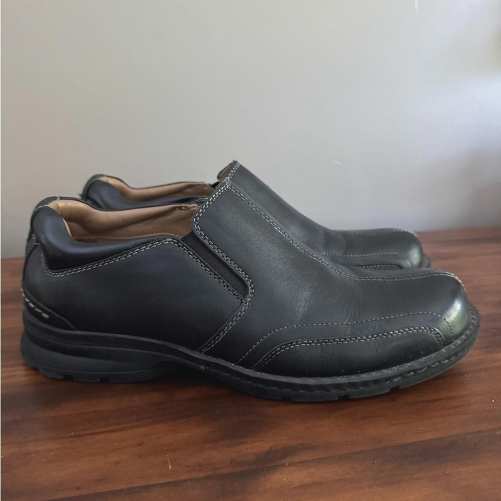 Dockers ProStyle Mens Leather Slip On Loafers Bicycle Toe Dress Shoes Black 8.5M